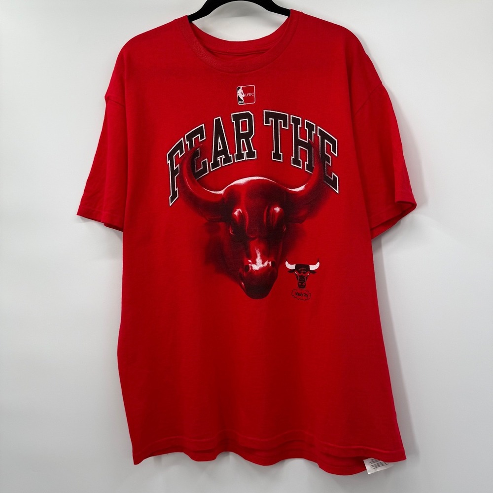 Hardwood Classics Mens Size XL Shirt Chicago Bulls Fear The Bulls Short Sleeve